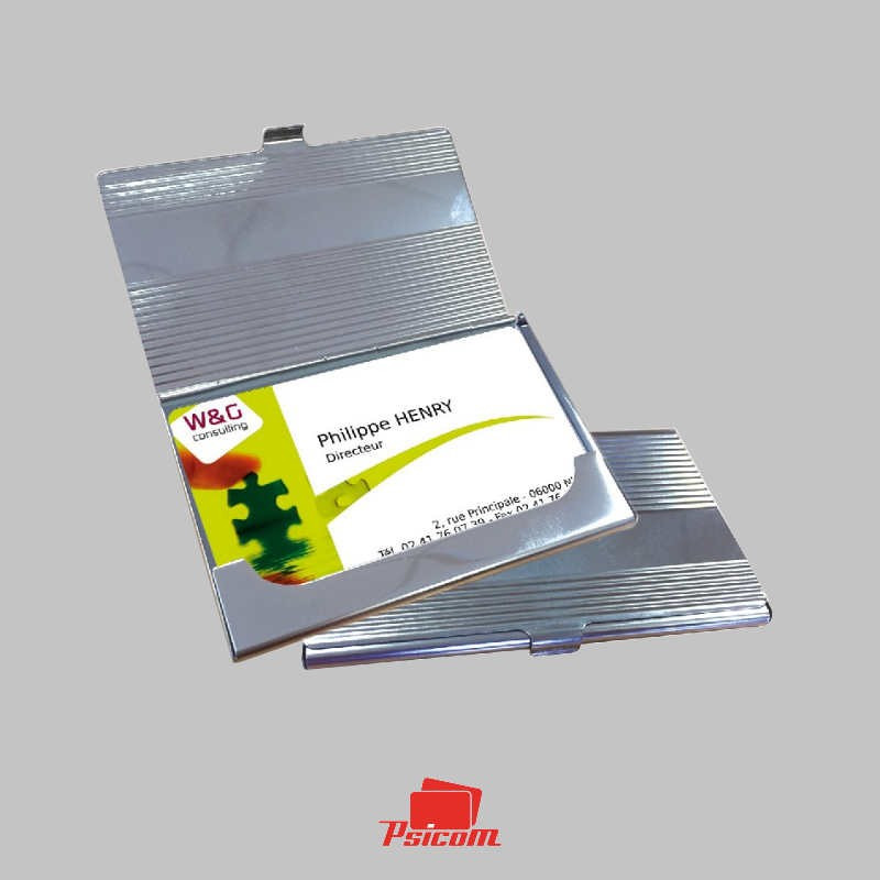 Cartes de visite pvc dans étui cartes