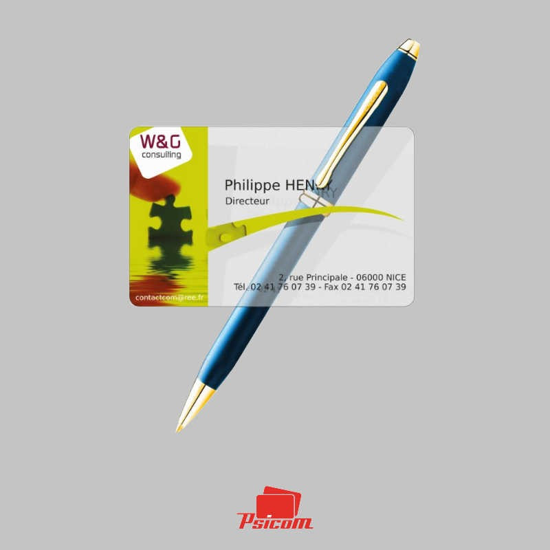 Carte de visite plastique