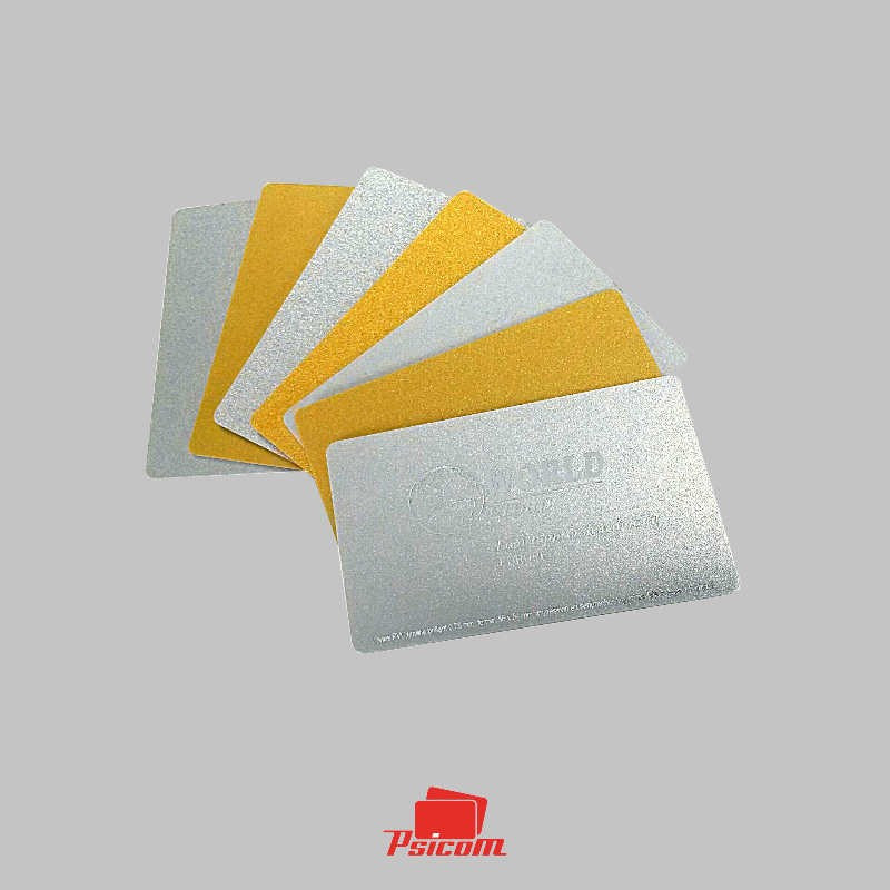 ensemble de cartes pvc avec fond pailleté or et argent