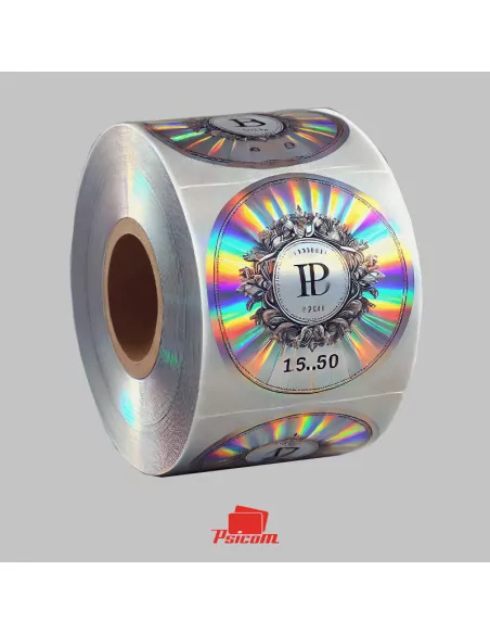 étiquettes holographiques  rondes psicom