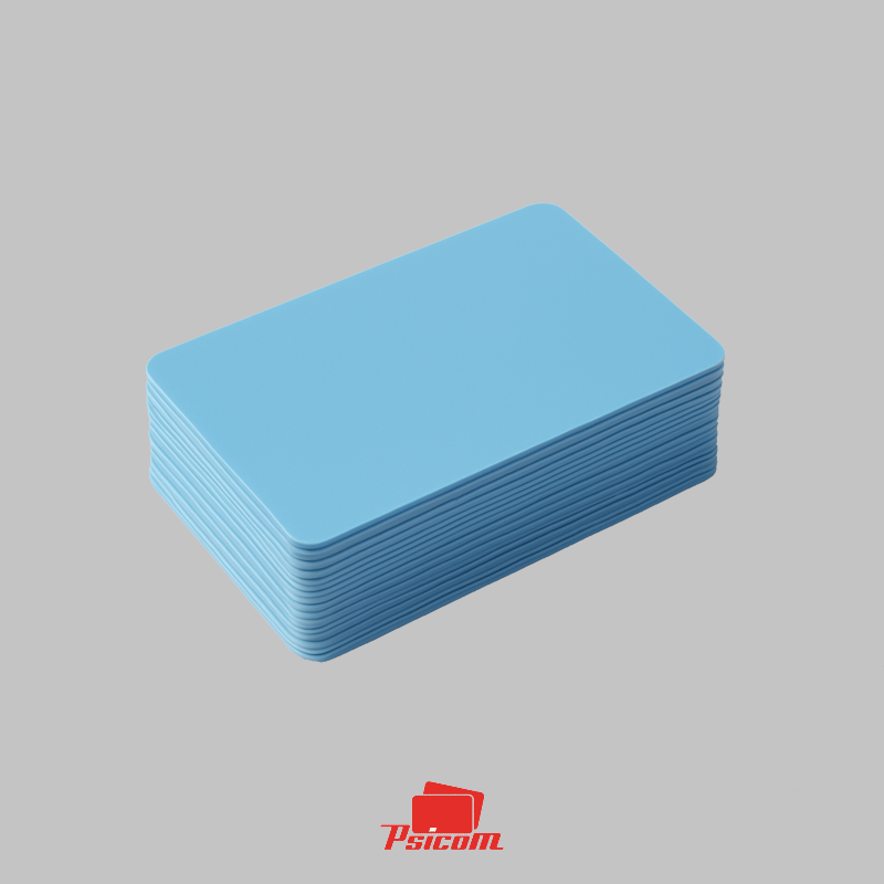 cartes plastiques bleues ciel - psicom