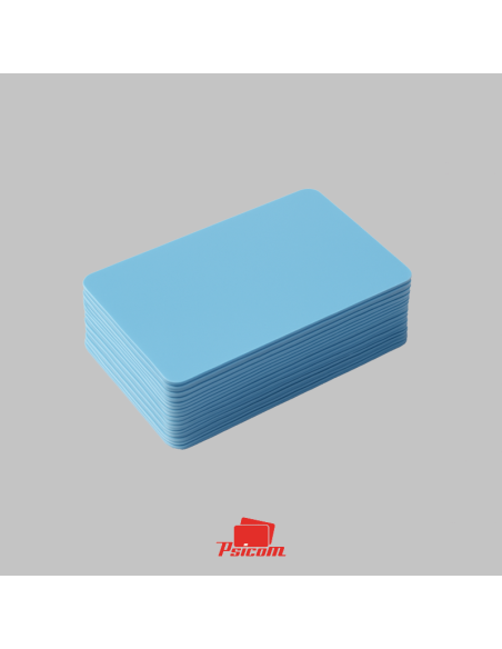 cartes plastiques bleues ciel - psicom