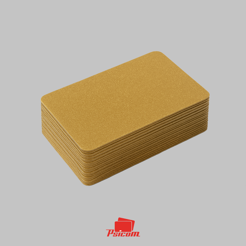 cartes plastiques  or pailletés - psicom