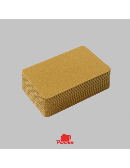 cartes plastiques  or pailletés - psicom
