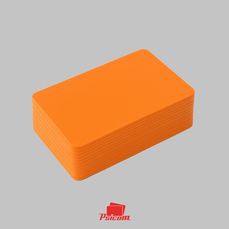 cartes plastiques orange - psicom