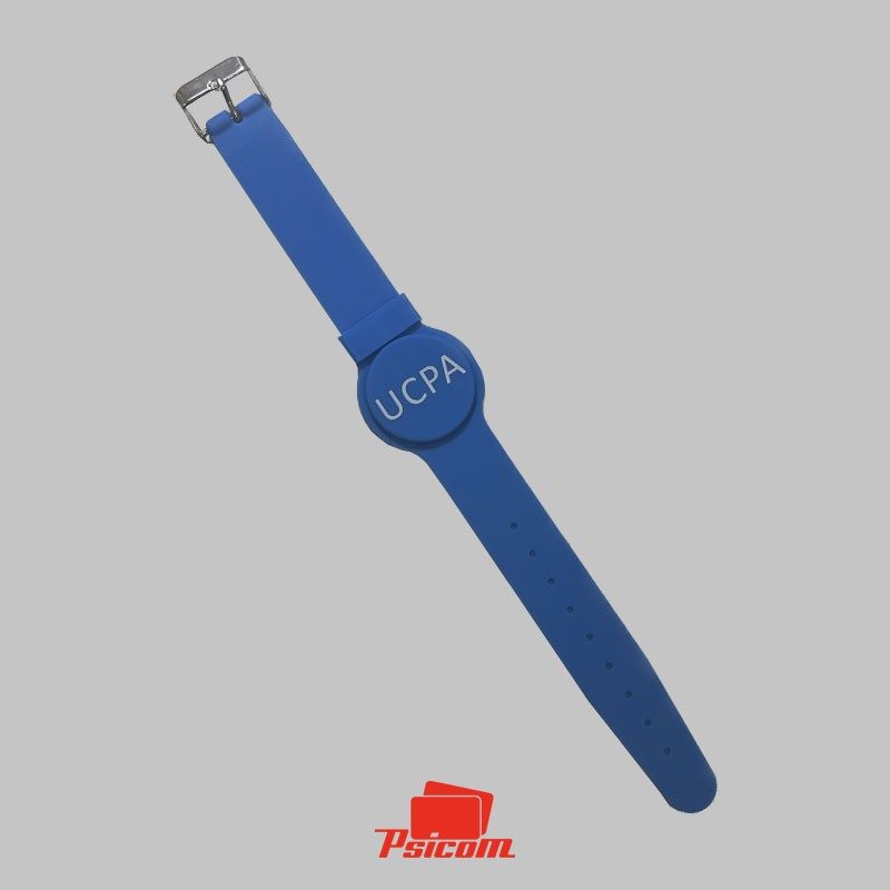Bracelet plastique bleu RFID étanche - PSICOM