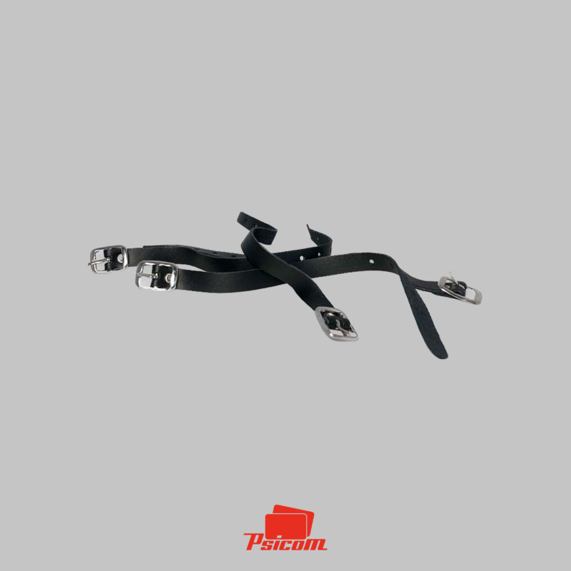 lanière bagage cuir noir pour badge - PSICOM