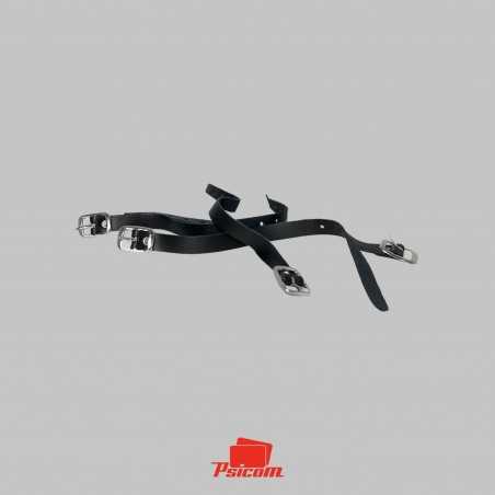 lanière bagage cuir noir pour badge - PSICOM