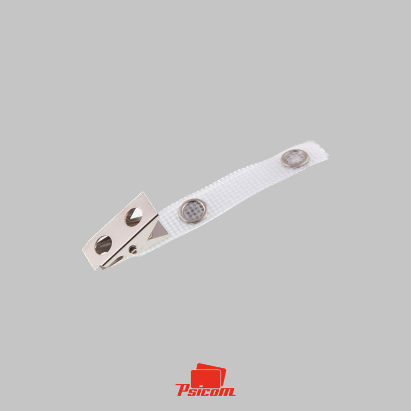 Clip crocodile à lanière renforcé et pression métal - PSICOM