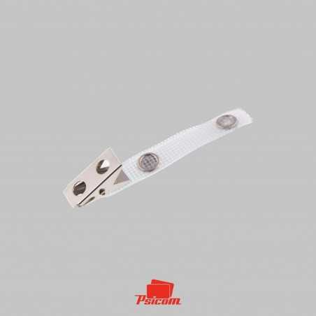 Clip crocodile à lanière renforcé et pression métal - PSICOM
