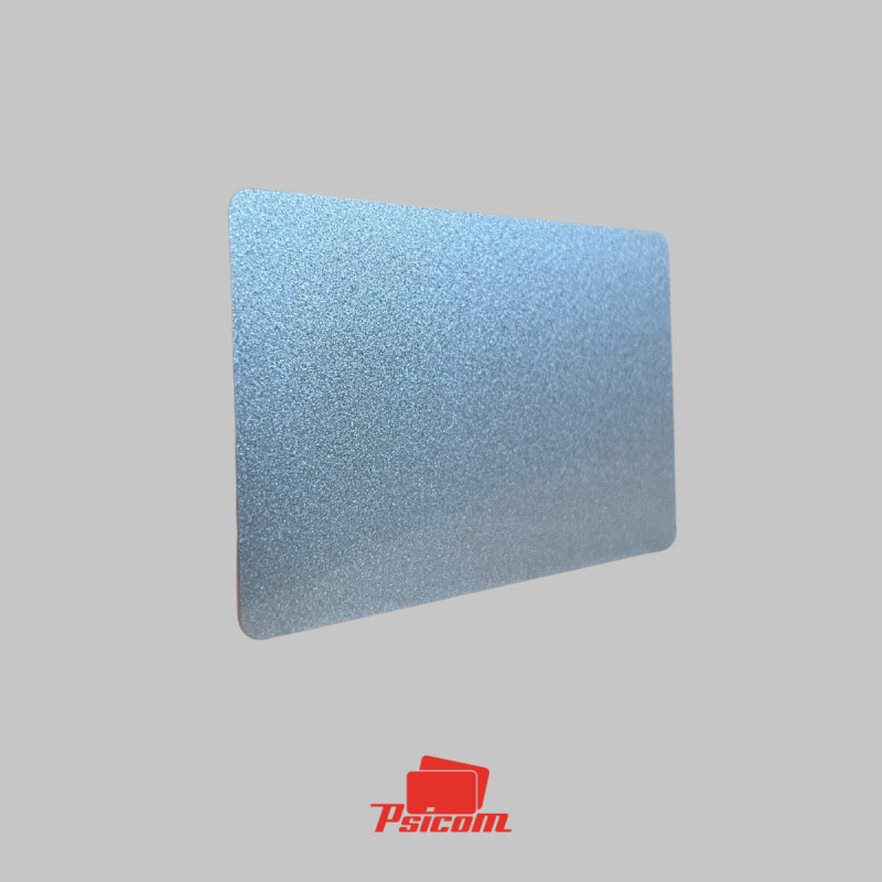 carte plastique couleur teinté dans la masse argent brillant - PSICOM