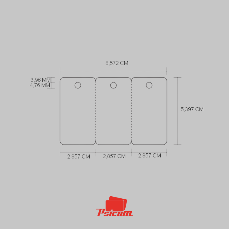 Gabarit Tri-cartes plastiques - PSICOM