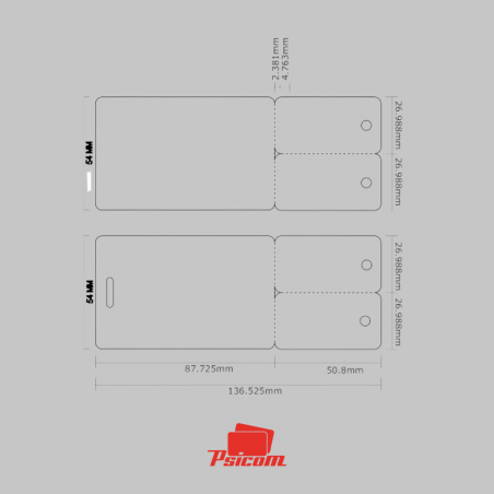 Gabarit carte ft CB + 2 mini-cartes PVC - PSICOM
