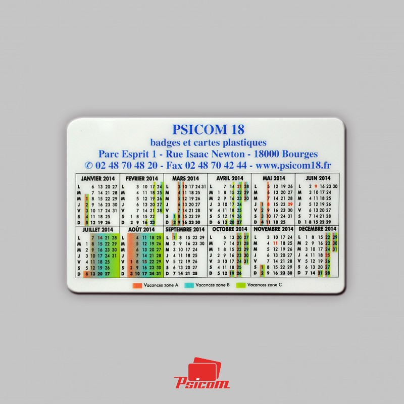 Carte polyester fidélité verso - psicom