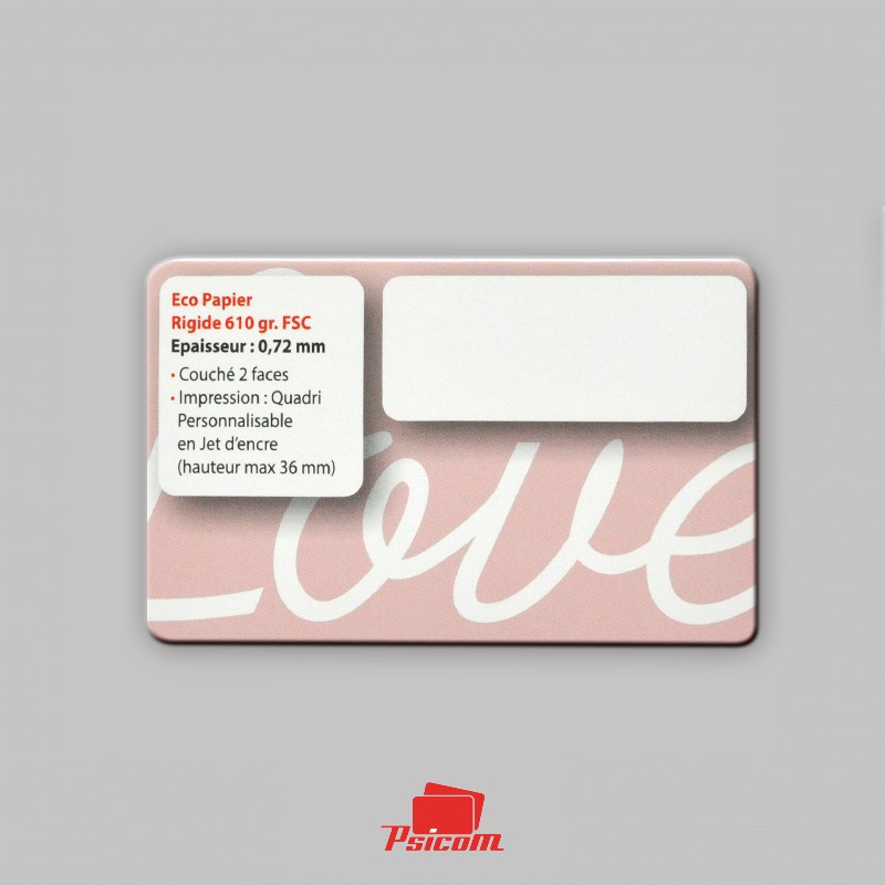 Carte rigide en papier FSC