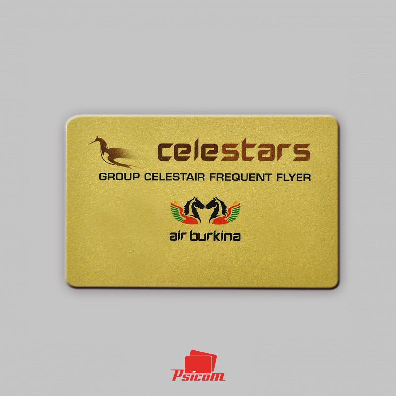 carte plastique brillante avec dorure or recto - PSICOM