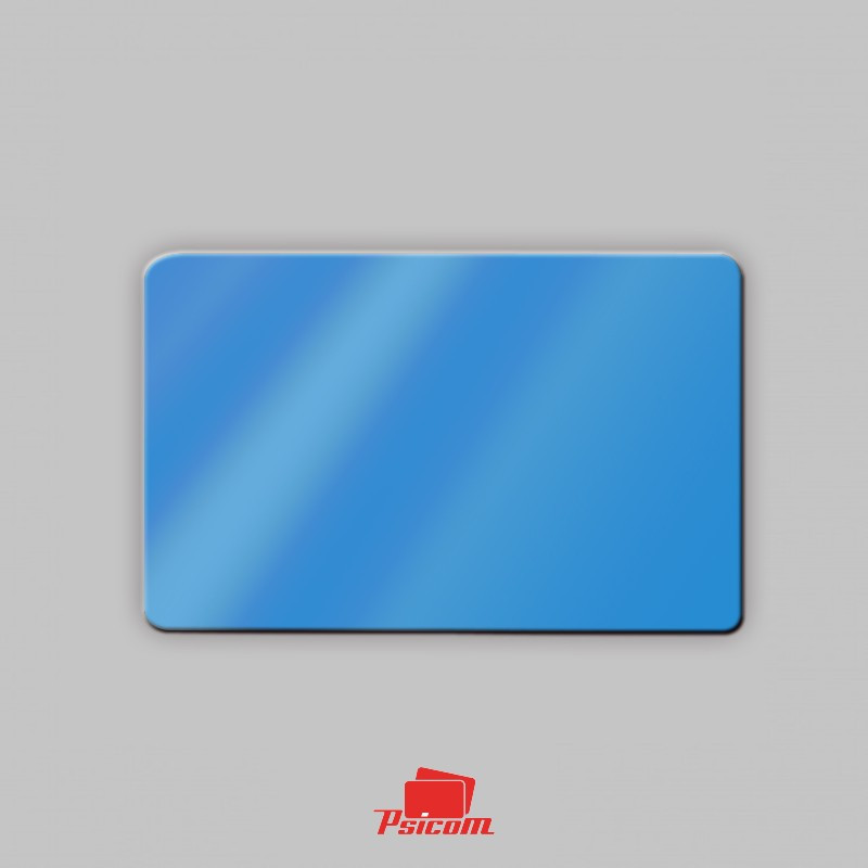 carte plastique couleur teinté dans la masse bleu brillante - PSICOM