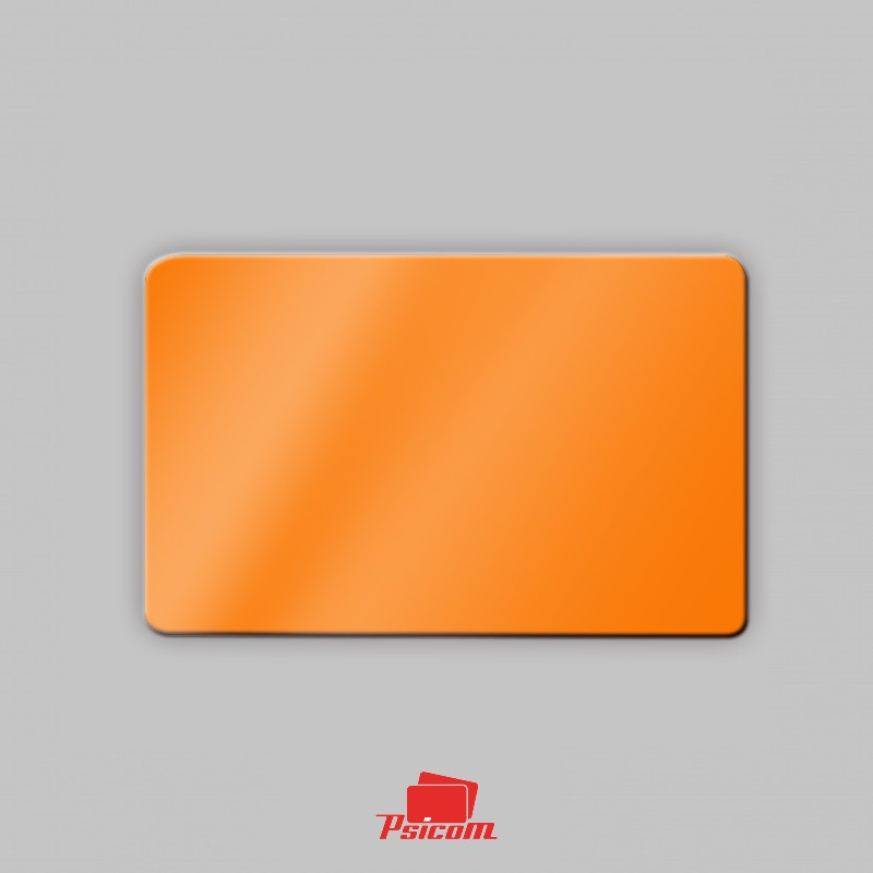 carte plastique couleur teinté dans la masse orange brillante - PSICOM