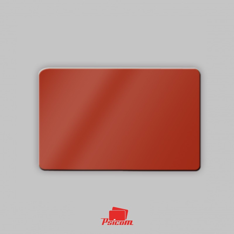 carte plastique couleur teinté dans la masse rouge brillante - PSICOM