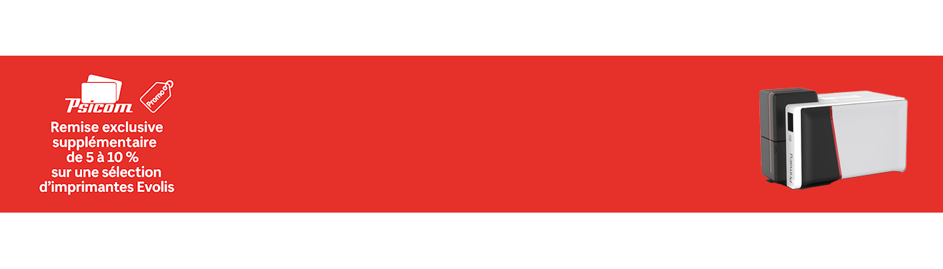 Imprimantes à cartes plastiques Evolis - Toute la gamme en stock | PSICOM18