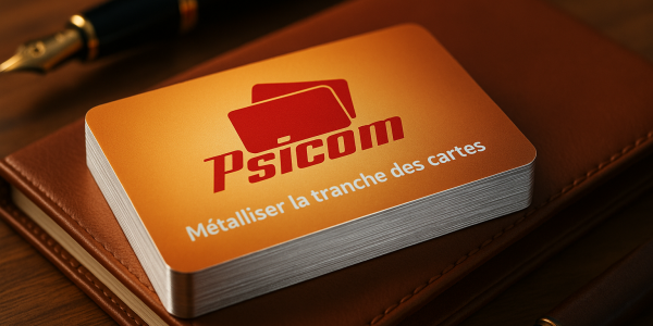 Carte plastique avec la tranche métallisée