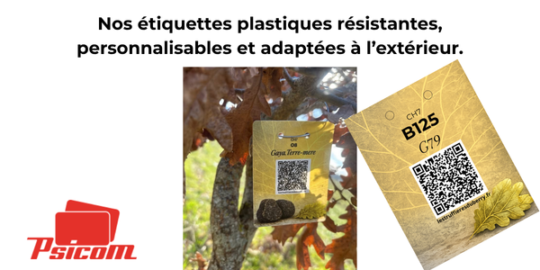 Etiquettes plastiques résistantes, personnalisables et  adaptées à l’extérieur 