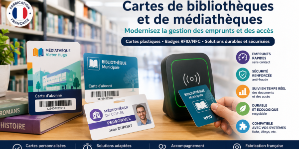 Cartes et badges pour bibliothèques et médiathèques