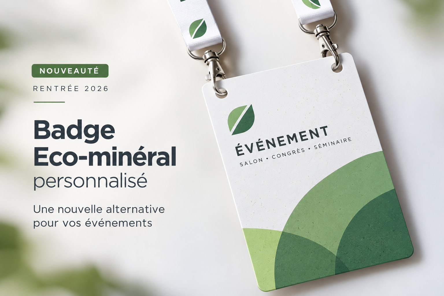 Nouveau Badge Eco-minéral personnalisé : PSICOM enrichit sa gamme événementielle pour la rentrée 2026