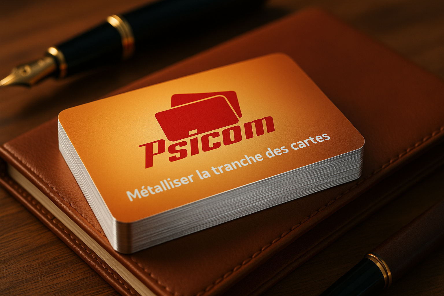 Carte plastique avec la tranche métallisée