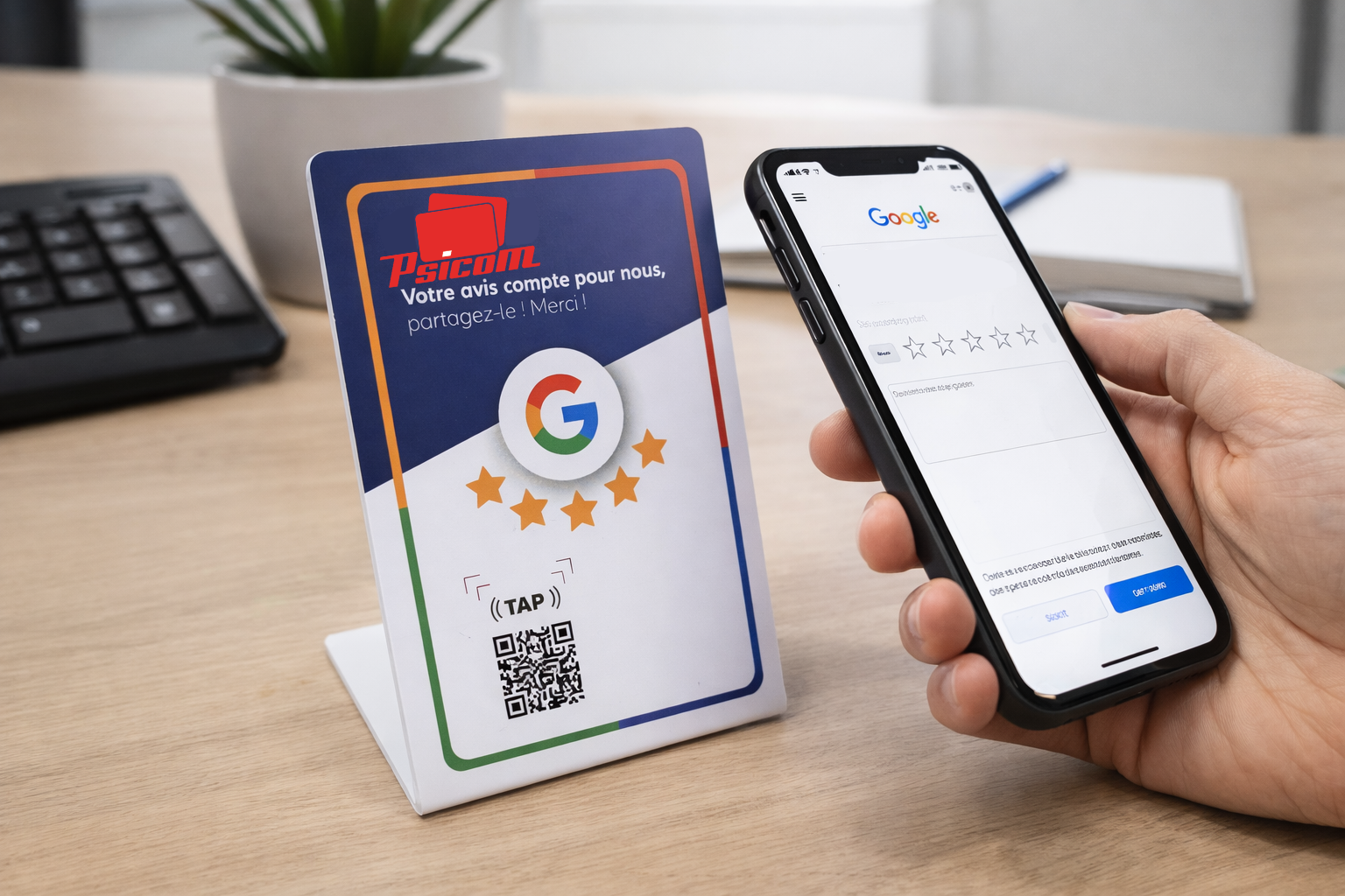 Chevalet NFC personnalisé : un outil moderne pour collecter des avis clients efficacement